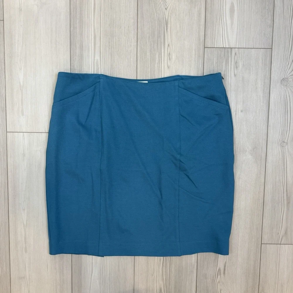 Cabi Skirt Womens‎ 14 Sigourney Pencil Straight Turquoise Office Stretch 3220